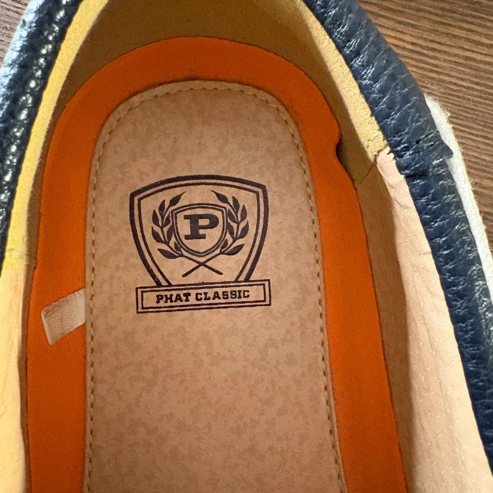 Phat‎ Classic Boat Shoes Mens Size 10 Navy Blue Excellent Nautical Loafers